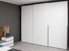 Armoire Oregon avec portes coulissantes en laqué mat blanc 10