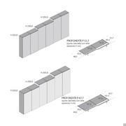 Spécificités des dimensions de l'armoire à portes coulissantes Vermont - type de porte avec bandeau central et poignées intégrées