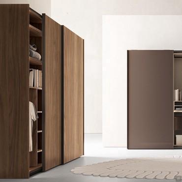 Midley Armoire large et peu profonde avec portes coulissantes