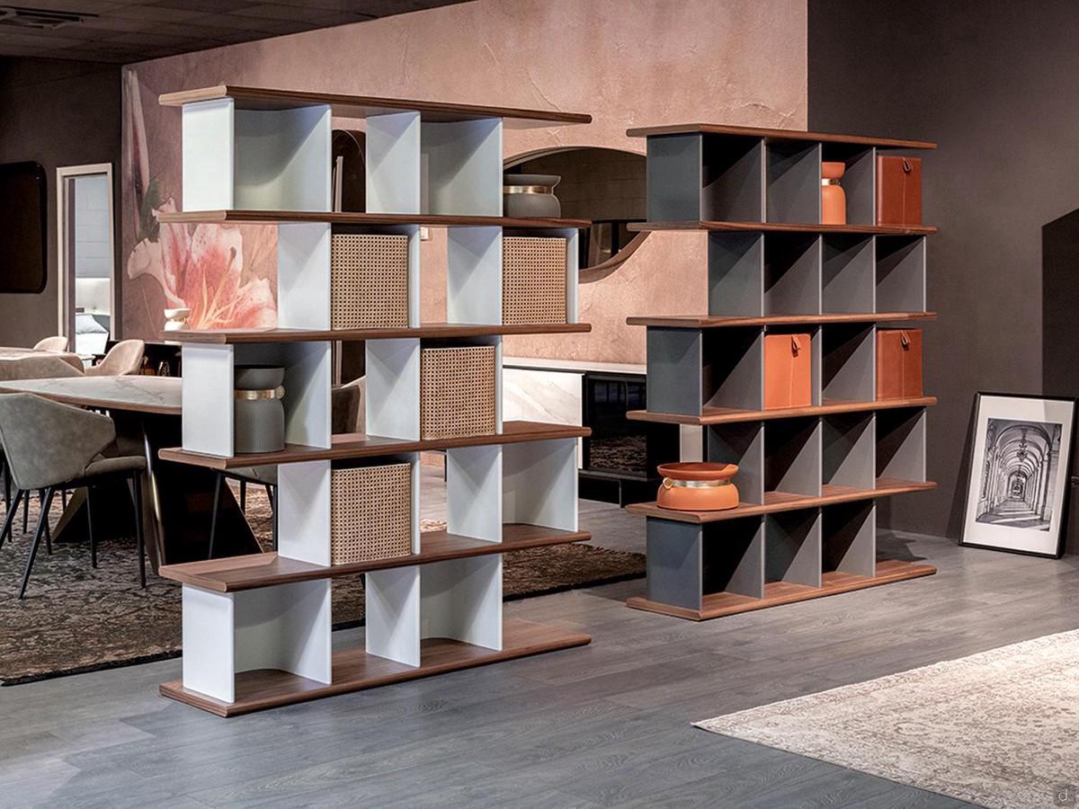 Bibliothèque de partition en cubes Kaspar, disponible avec stricture laqué blanche ou gris anthracite