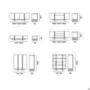 Schéma des dimensions des différents modèles de buffet et bahut moderne bicolore Arrow