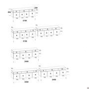 Buffet Montana - modèles et dimensions disponibles (dimensions exprimées en millimètres)