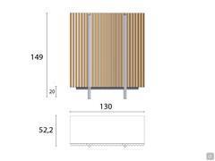 Meuble bar design en bois Virtuo - Schéma et dimensions