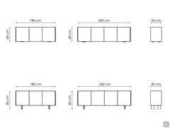 Crédence / Enfilade Outline de Bonaldo - Modèle et Dimensions 