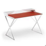 Bureau avec plateau en cuir Qwerty de Cattelan