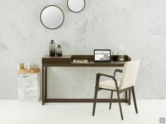 Bureau écritoire design Blake en bois de frêne teinté tabac 