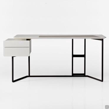 Bureau moderne avec plateau en cuir Scriba