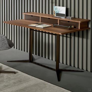 Bureau home office en noyer canaletto Nelson de Bonaldo