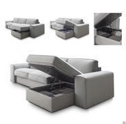 Chaise longue avec box de rangements spacieux pour couverture, coussins et tout autres objets