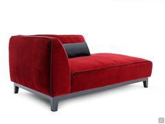 Chaise longue Goya en velours rouge