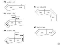 Quelques-unes des nombreuses compositions qui peuvent être recréées avec les éléments de Peanut BX. Il est également possible de les faire miroiter en changeant la direction des composants individuels dans le configurateur