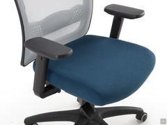 Chaise de bureau réglable Bill avec assise rembourrée et revêtue en tissu ou simili cuir