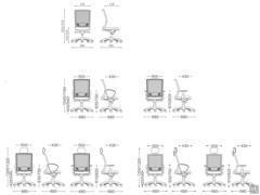 Modèles et Dimensions de la chaise de bureau réglable Bill