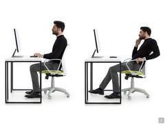 Modalité d'assise de la chaise home-office Jeff