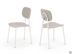 Chaise Lollipop Young avec structure en métal blanc mat, assise et dossier en polypropylène