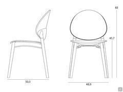 Chaise Jewel - schéma et dimensions