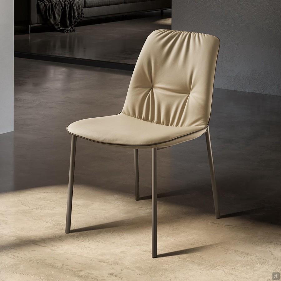 Chaise élégante avec profil en éco-cuir Betta