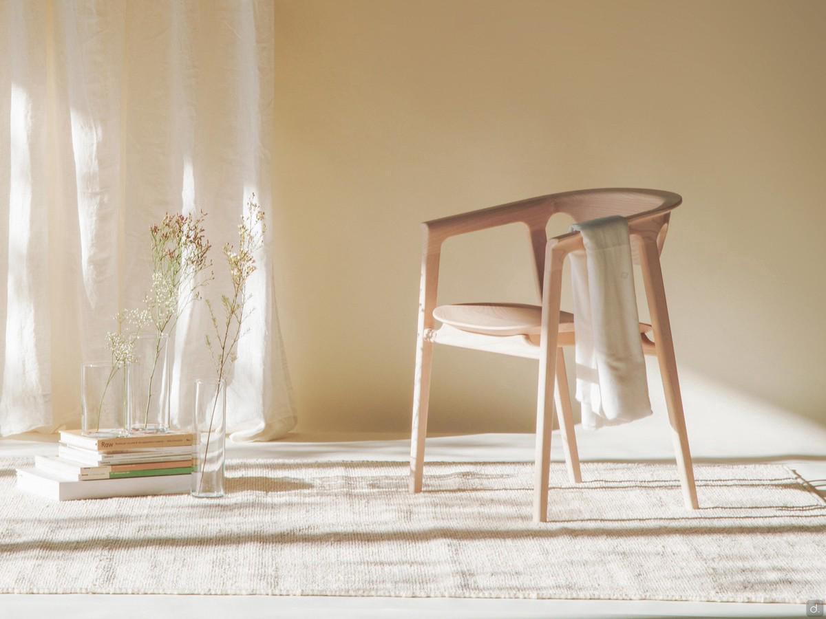 Chaise de salle à manger en bois massif Ashina