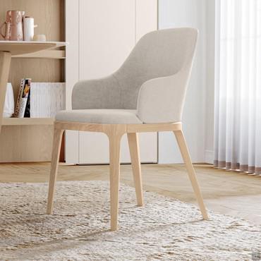 Chaise confortable avec structure en bois massif Elise