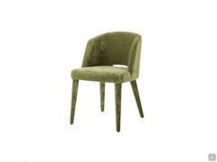 Chaise-fauteuil Dorothy entièrement revêtu, y compris les pieds, en velours vert pistache