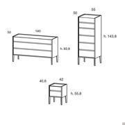 Commodes et tables de chevet Taurus - modèles et dimensions