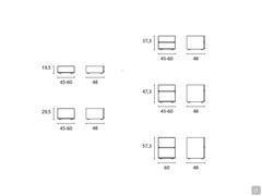 Table de chevet sectionnelle en bois laqué Mason - Diagrammes des tailles disponibles