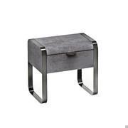 table de chevet Elvis en simili cuir effet nabuk couleur Stone Grey