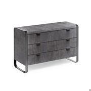 Commode Elvis en simili cuir effet nabuk couleur Stone Grey