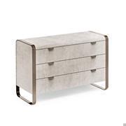 Commode Elvis en simili cuir effet nabuk couleur Panna