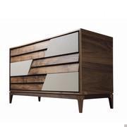 Ayame - Commode en noyer design 3 tiroirs