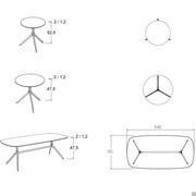 Modèles et dimensions de la petite table Indianapolis