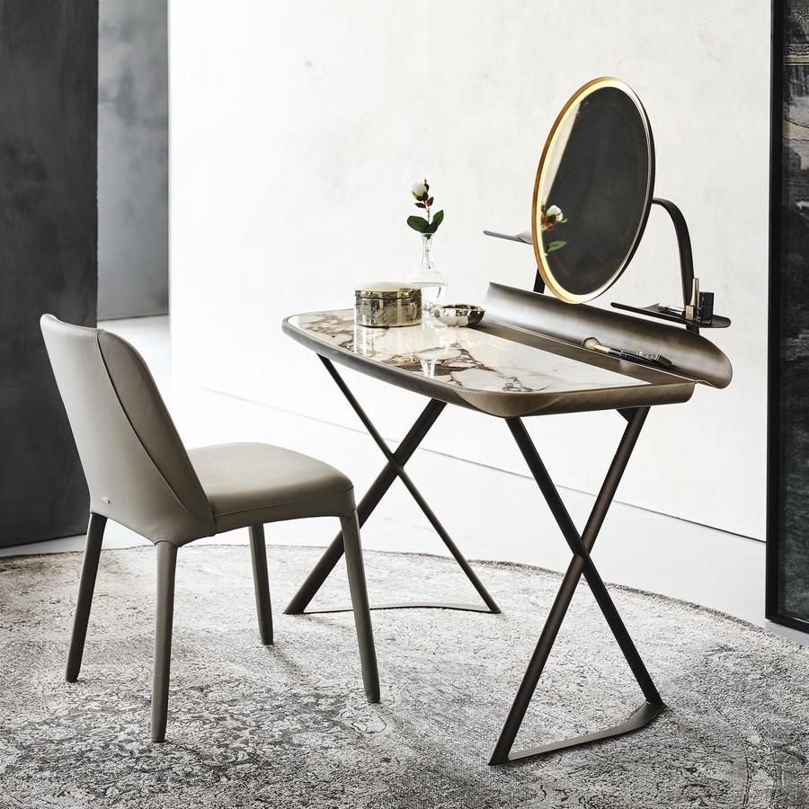 Coiffeuse moderne avec miroir Cocoon Trousse de Cattelan