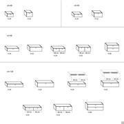 Hauteur et Modèle du rangement pour séjour avec grands tiroirs Plan (Largeur 48 - 64 - 96 - 128 cm)