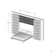 Bibliothèque pont Almond au-dessus d'un lit double (colonne L.93 cm + pont L.237 cm + colonne L.93 cm)