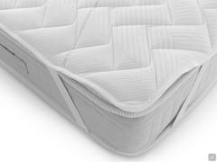 Surmatelas en tissu Soft White rembourré avec des fibres hypoallergéniques