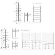 Détail du positionnement du bureau et des meubles de rangement avec montants muraux