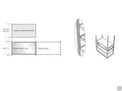 Dressing double-face Pacific - alignement étagères et commode