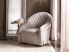 Fauteuil pivotant matelassé de luxe Portofino de Cantori