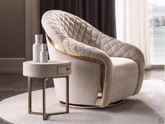 Fauteuil matelassé de luxe Portofino de Cantori avec base pivotante