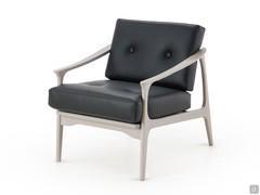 Amaya Fauteuil avec structure en bois poli noyer gris naturel