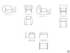 Fauteuil design avec structure métallique Nikos by Bonaldo : modèles et dimensions