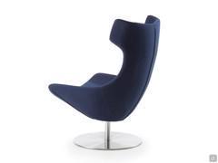 Vue postérieure du fauteuil Olivia en simili cuir Iris couleur 8H3 bleu foncé