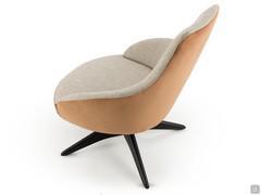 Fauteuil moderne avec base pivotante en bois Ingrid, version avec dossier moyen