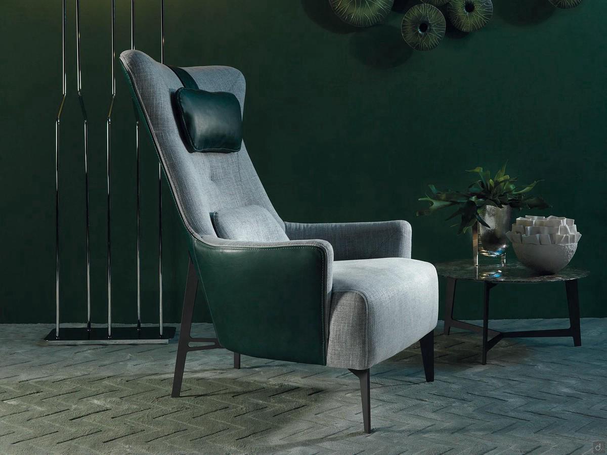 Fauteuil bergère design avec repose-tête Laurel