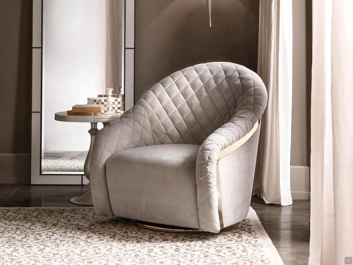 Fauteuil pivotant matelassé de luxe Portofino de Cantori