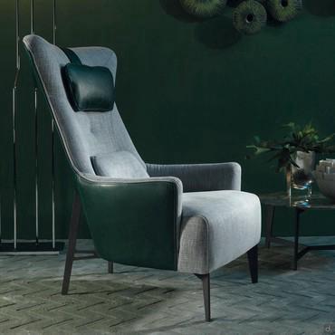 Fauteuil bergère design avec repose-tête Laurel