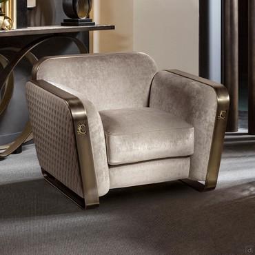 Fauteuil Voyage en velours vintage de luxe de Cantori