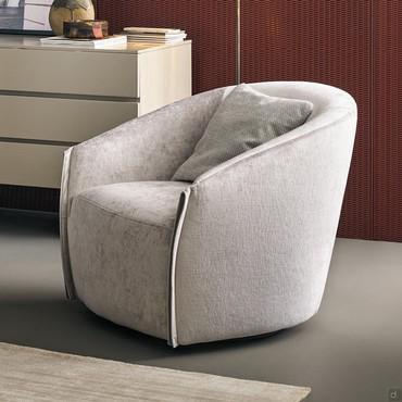 Fauteuil cabriolet pivotant en cuir Bodo