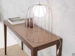 Lampe en forme de cage à oiseaux en métal chromé