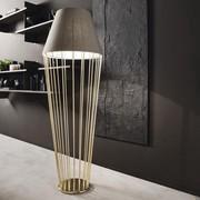 Lampe moderne en tissu Sofia de Cantori, modèle à terre avec abat-jour haut